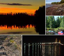 Mackinac Bridge, Spruce Lake, steps to Superior's shore