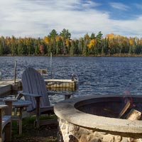 Fire pit for evening campfires.